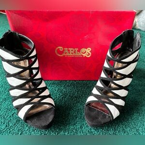 Black and White Carlos platform heel.